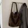 Autumn new cloth bag retro niche simple large capacity shoulder bag fashion leopard print versatile handbag women