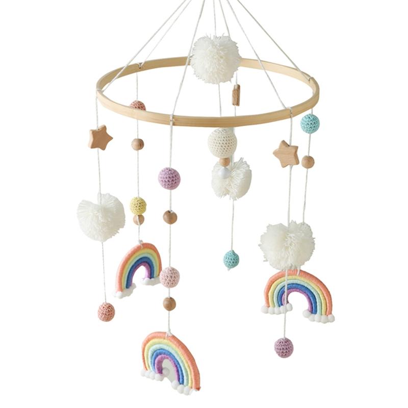Baby Rattle Toy 0-12 Months Wooden Mobile On The Bed Newborn Music Box Bed Bell Hanging Toys Holder Bracket Infant Crib Boy Toys
