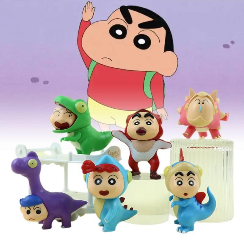 Crayon 6pcs Shin Chan Action Figure Decoration Doll Cartoon Toy Kids Anime Gifts