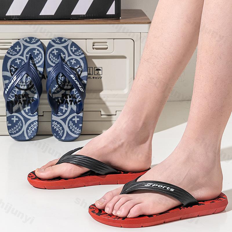 Fashion Men's Flip Flops Casual Fashion New Outdoor Beach Slippers Summer Sandals Flat Slipper Home Man Non-slip Flip Flops Zapatos