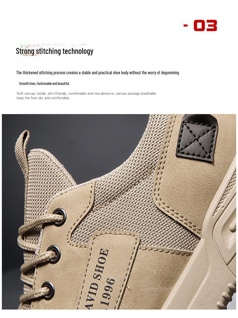 Teniși de lucru negri ușori pentru bărbați: Încălțăminte casual pentru exterior, rezistentă la uzură, respirabilă, antiderapantă