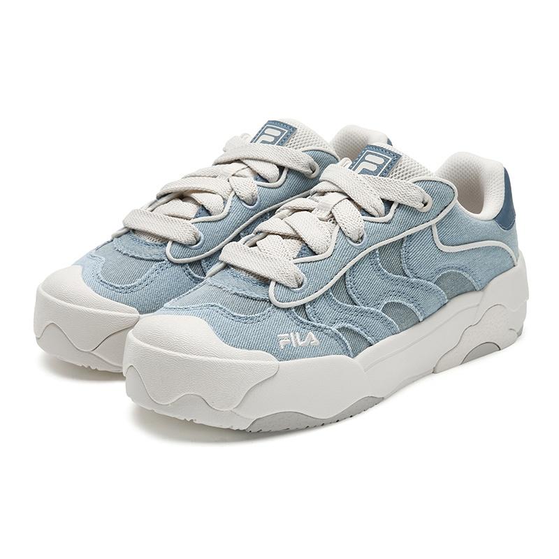 FILA OMELETTE Waterproof And Wear resistant Low top Skateboard Shoes Women's Ocean View Blue F12W542203FBO