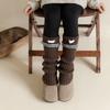 Elastic Sweet Style Leg Sleeves Warm Calf Length Socks For Girls Ruffled Design Fashionable Winter Accessories