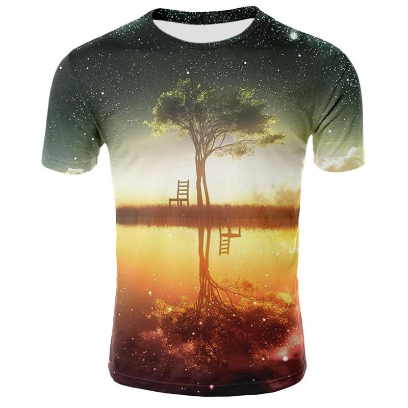 Modale Summer T Shirt For Youth With Digital Space Starry Sky 3d Print Casual Top