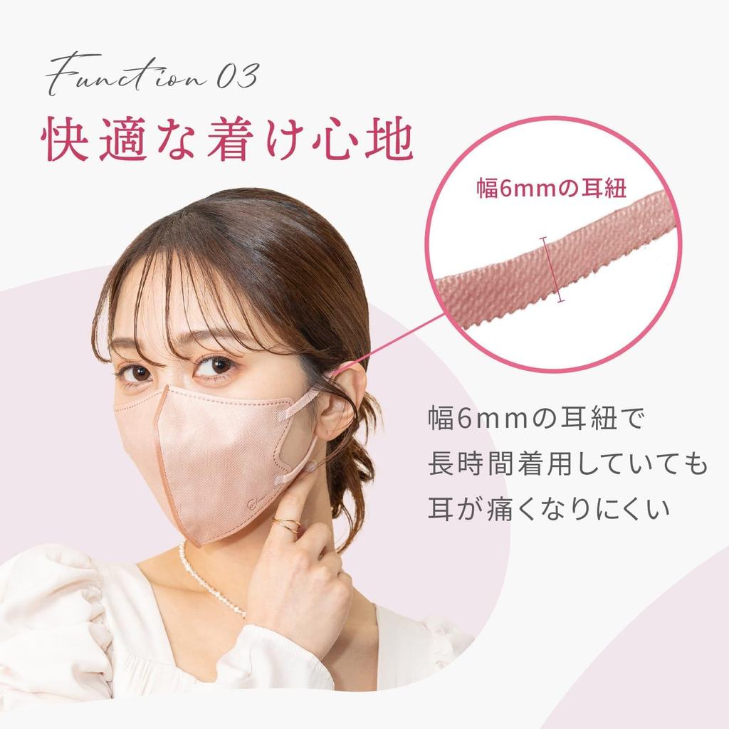 Nonwoven 30 Regular 3D Face Slimming Makeup Color Mask Beige X [Mask Habit] E-line Masks, Count, Size, Mask, Effect, Resistant, (Pink Brown)