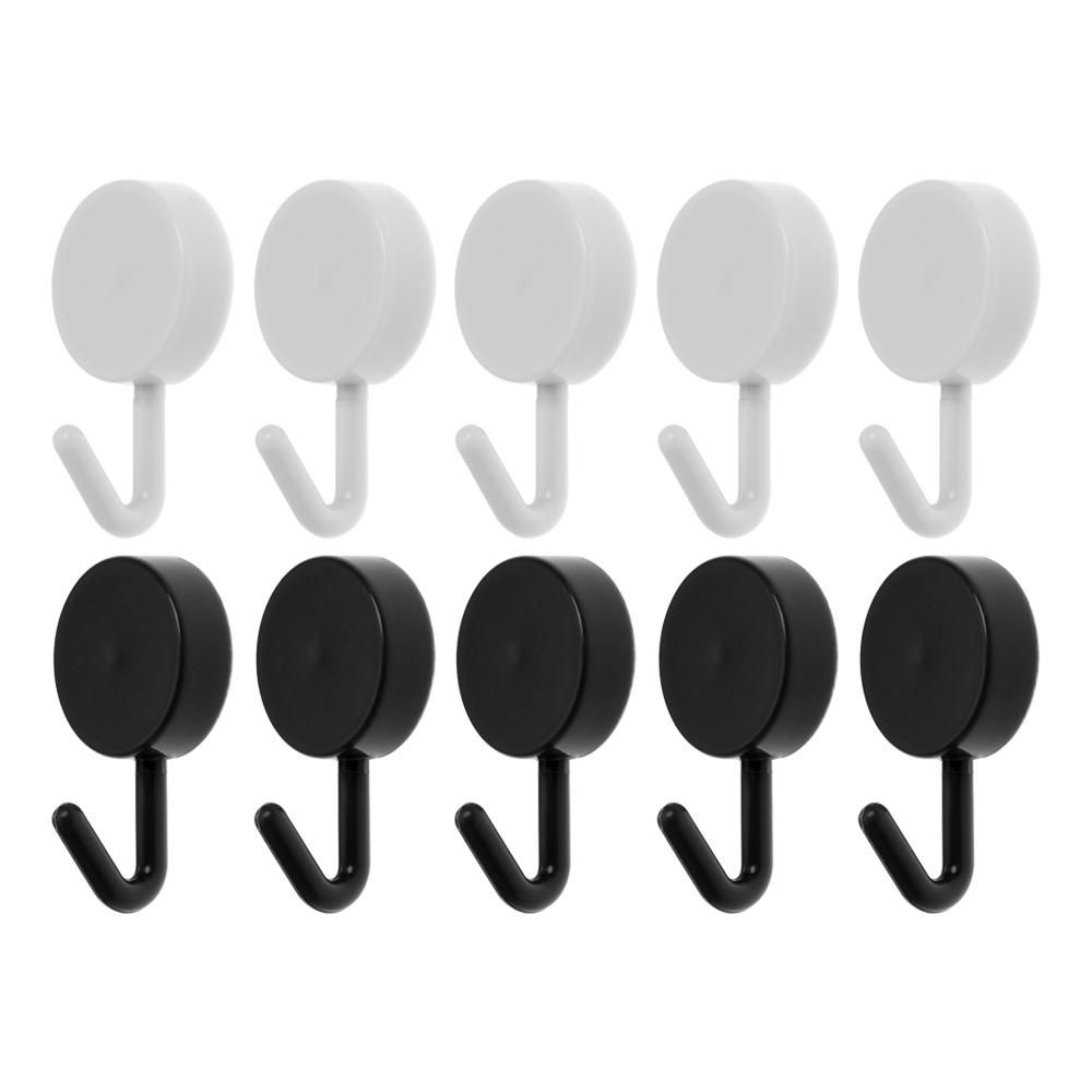 10pcs Solid Color Sticker Punch-free Clothes Hook Wall Hanger Towel Rack Wall Door Holder