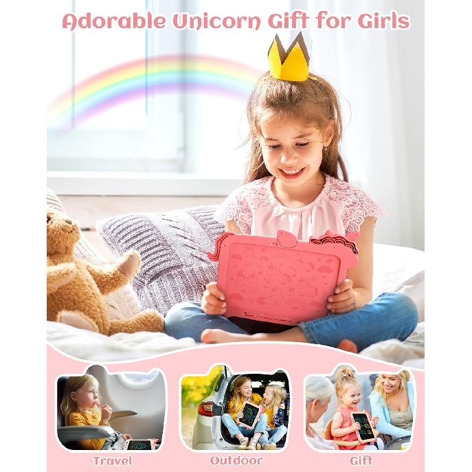 KOKODI LCD Writing Tablet, Unicorn Toys for Girls 3 4 5 6 7 8 Years Old, Colorful Toddler Doodle Board Drawing Tablet, Educational and Learning Toys,