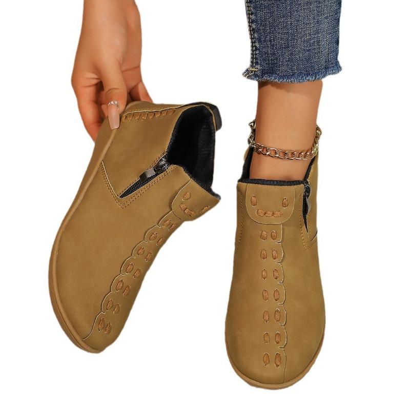 Women's shoes autumn and winter new Martin boots women's high-top versatile short boots women's casual boots flat-bottomed tooling women's boots