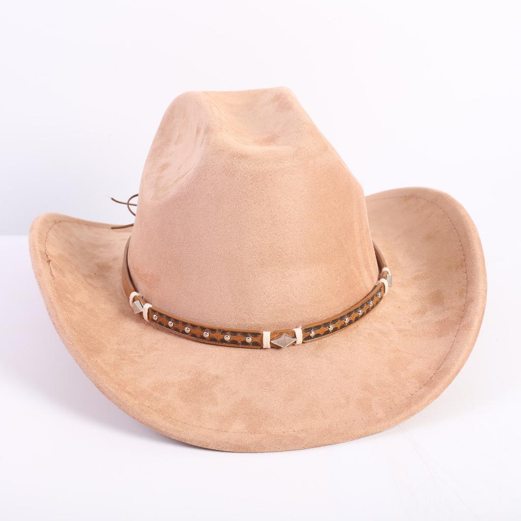 New Color Western Cowboy Hat Men's and Women's Commuting Versatile Simple Wind Wide Brim Top Hat Sun Hat