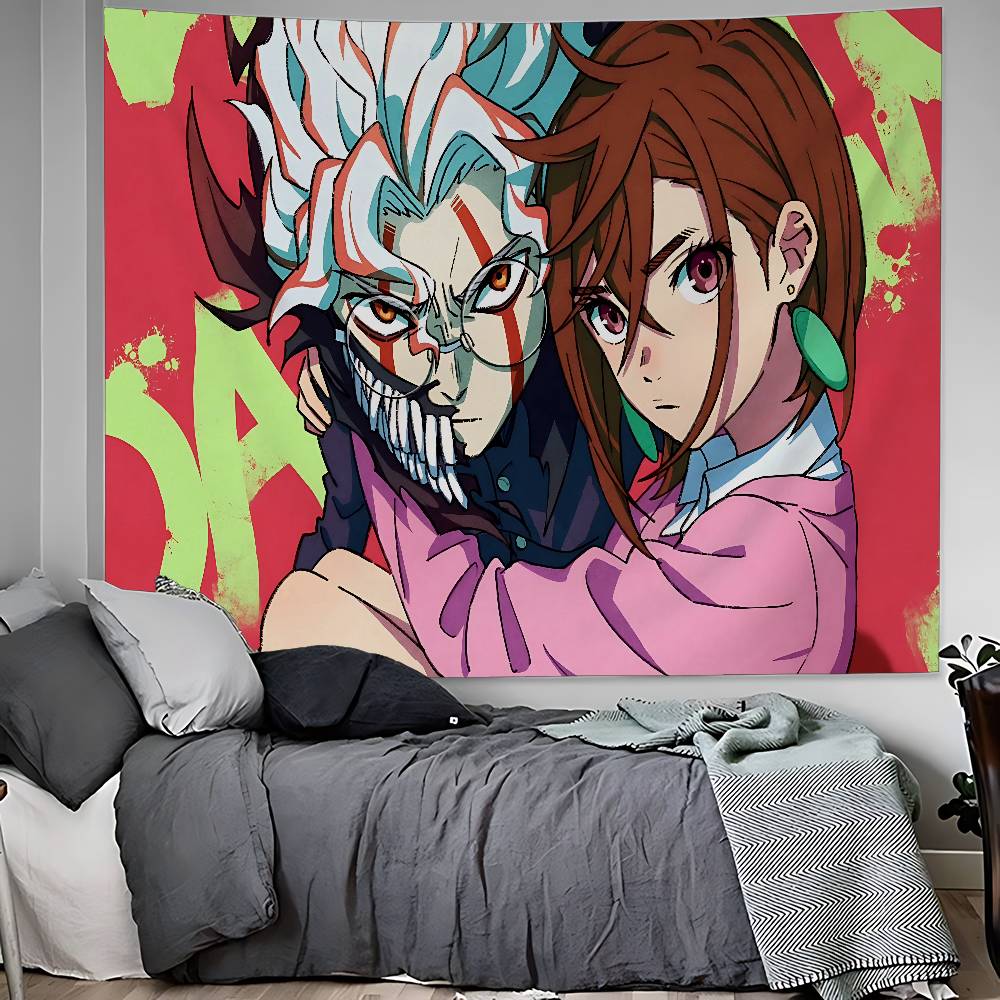 Anime DDandadanS Tapestry Art Printing Japanese Wall Tapestry Anime Wall Hanging Home Decor
