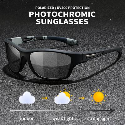 Photochromic Polarized Sports Vintage Sunglasses Men Women Fishing Cycling Driving Mountaineering Chameleon Sun Glasses UV400