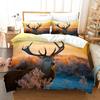 Deer Duvet Cover Set King Polyester Bedding Set For Kid Children Gift Bedding Set 3D Animal Giraffe Purple Theme Comforter Cover