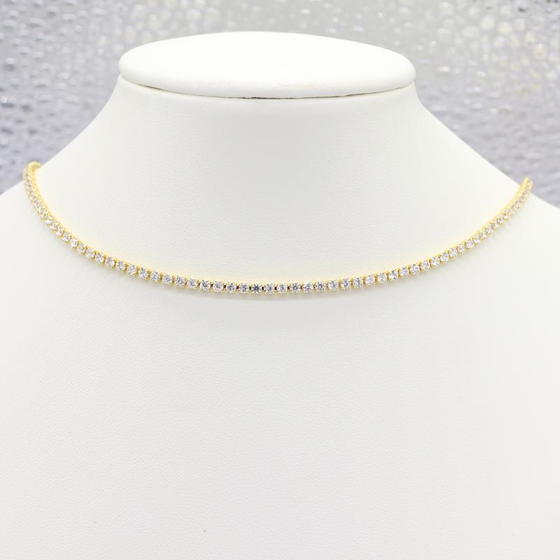 Tennis Necklace for Women Sparking Rhinestone Choker Necklaces Zirconia Diamond Bridal Wedding Jewelry Extended Chain