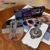 Gyro phone holder Case For OPPO Reno 13 Pro 13F fundas Clear Shockproof Plating Phone Cover