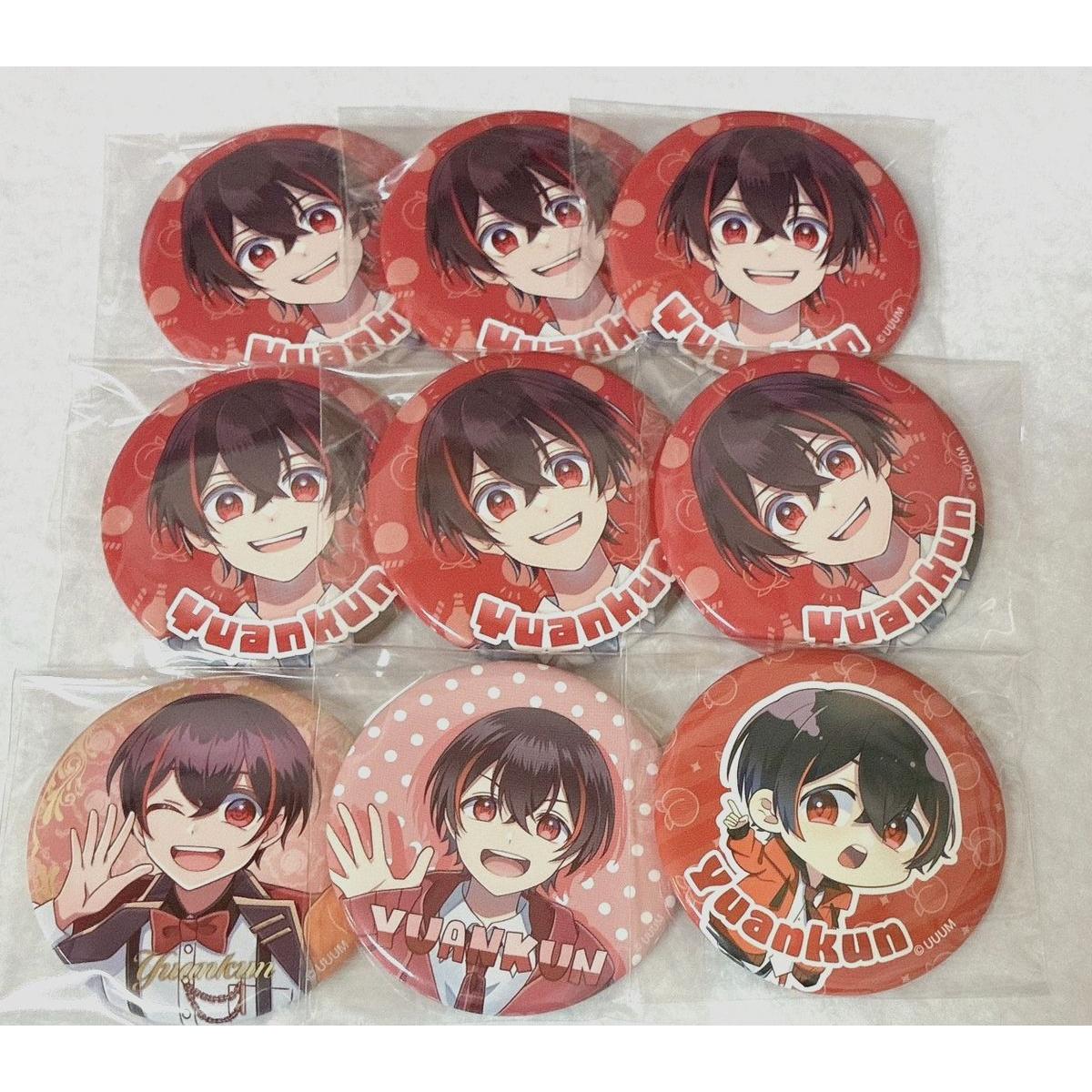 Used Colorful Peach Yuan-kun can badge set of 9