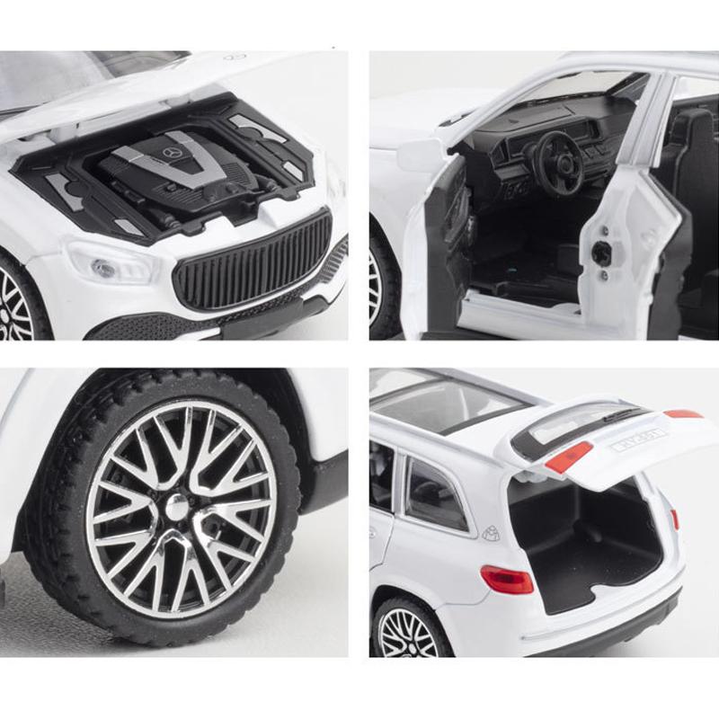 1/32 Scale Benz GLS600 Diecast Car Model Toy, Pull Back Toy Vehicle with Sound and Light for Kids Toddler Boys Girls Gift Collection