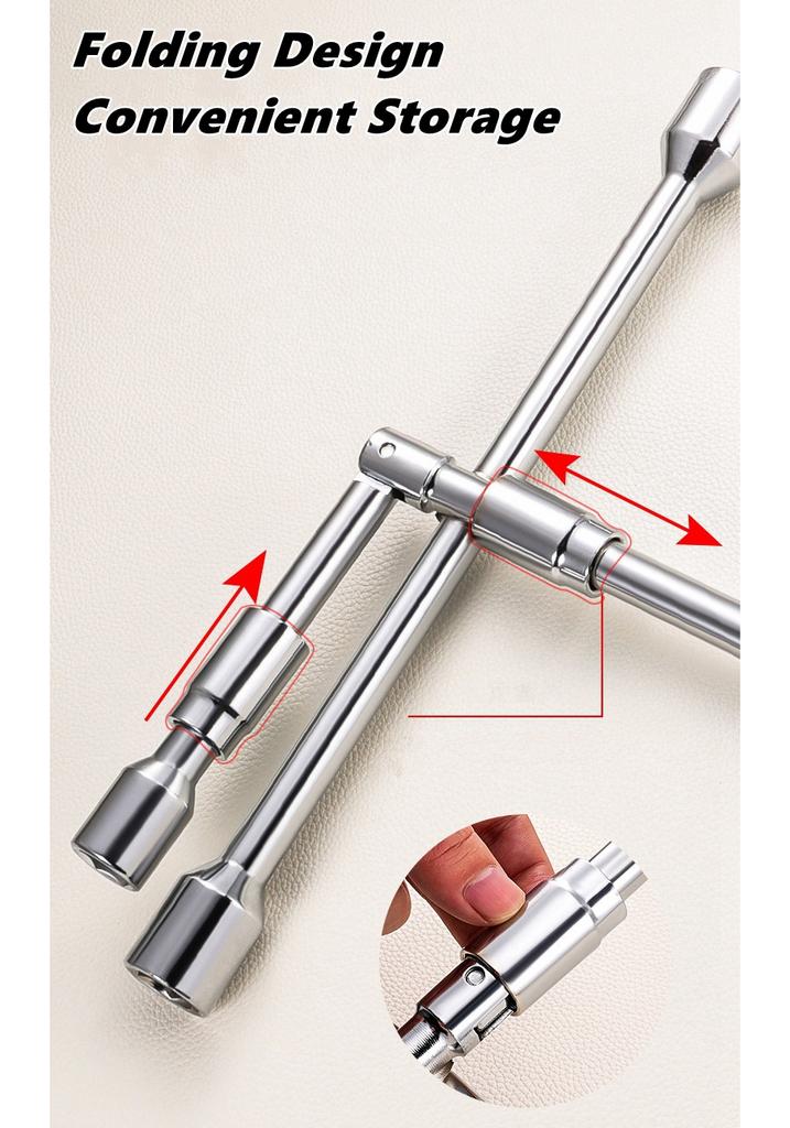 Xiaomi 17/19/21/23mm Folding Cross Lug Wrench Car Tire Repair Tool Labor-Saving Auto Socket Spanner Adjustable Wheel Nut Lug Remover
