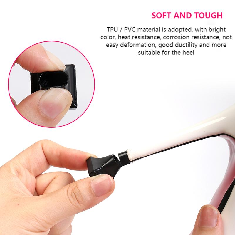 NEW 2Pcs Woman High Heels Shoe Covers Square TPU/PVC Material Soft Damping Heel Protector Silencer Non-slip Heel Protector