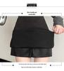 Plus Size Women's High Waist Black Irregular Short Skirt - Autumn/Winter Slimming Style