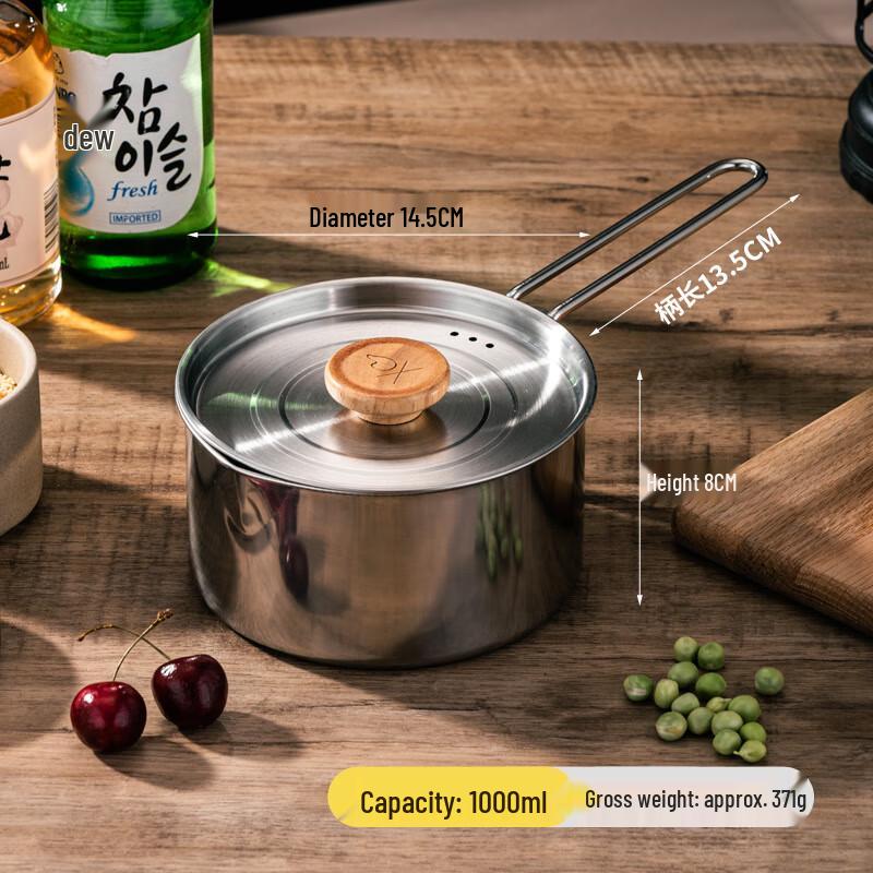 OEING 304 Stainless Steel Foldable Camping Kettle Teapot 1000ml