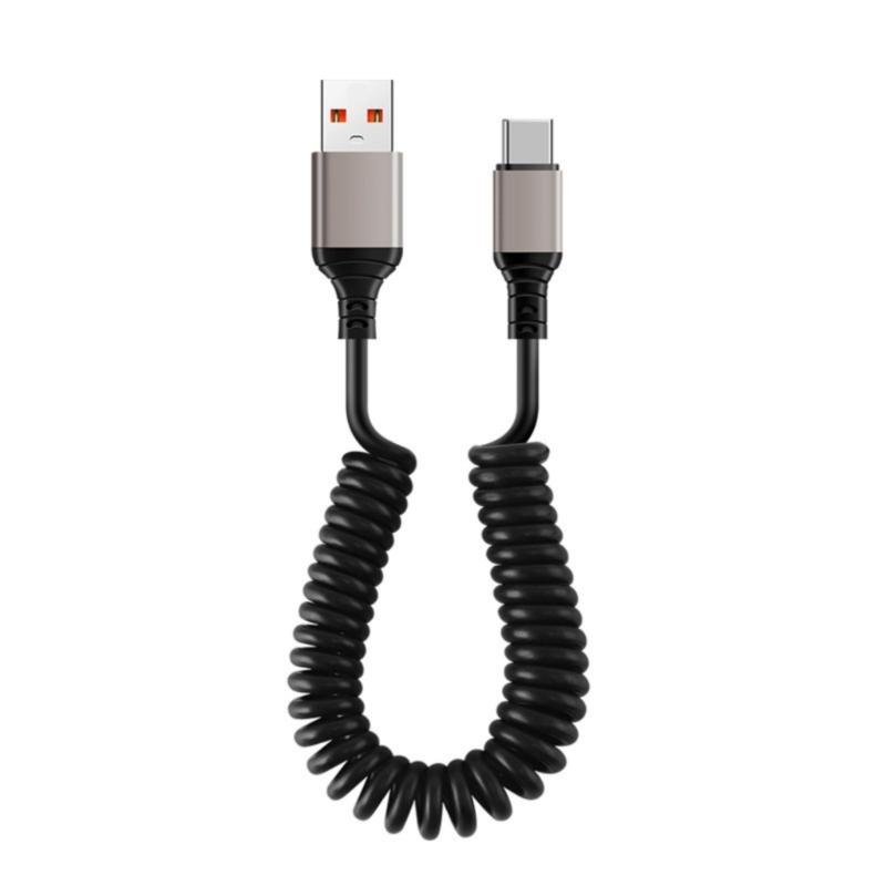 

Coiled Type C to USB C/A Cable Wire Fast Charging USB Cord For Car Phones Widely Used for More Electronic Devices 1