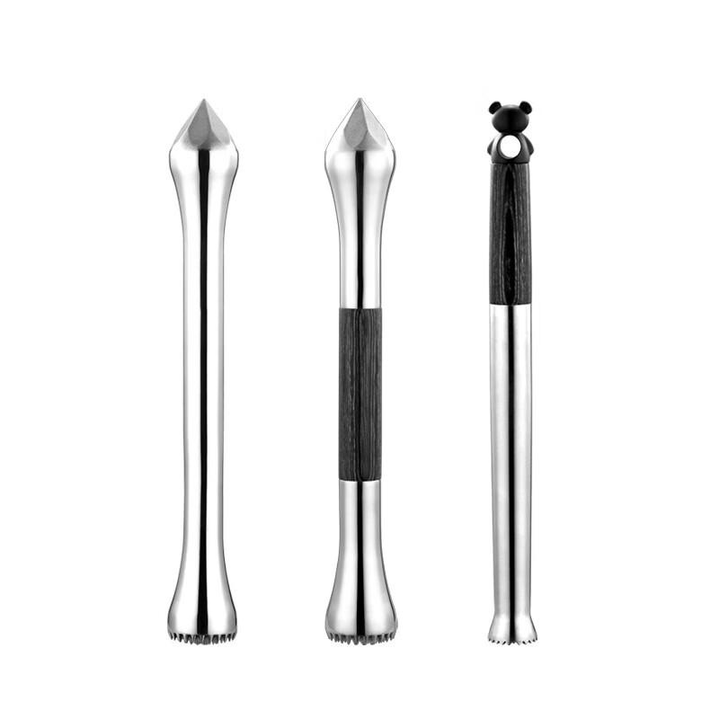 304 Stainless Steel Cocktail Muddler with Bear Handle