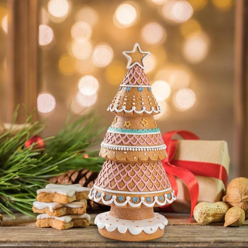 Realistic Gingerbreads Christmas Tree Resin Crafts Ornaments Indoor Outdoor Festival Decoration Use Party Supplies