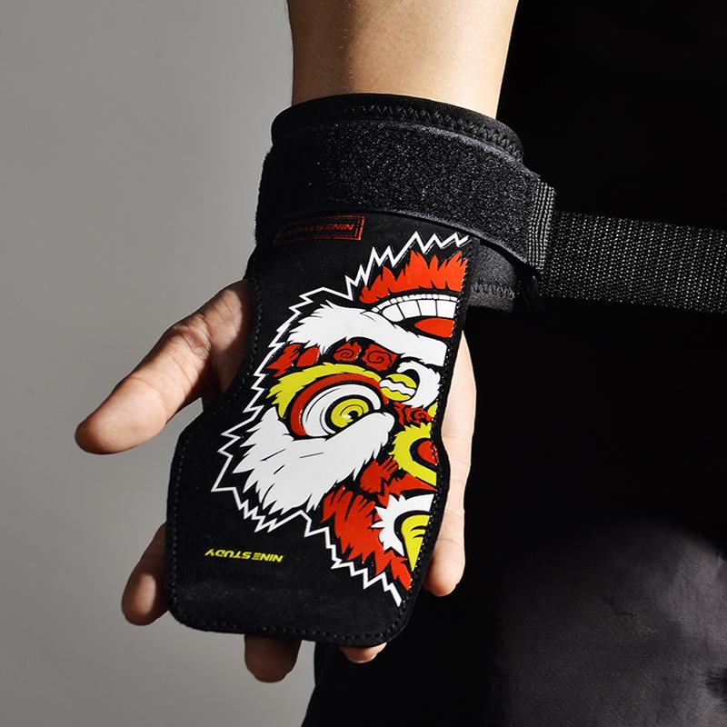 Leder-Fitnesshandschuhe, Griffe, rutschfeste Gewichtheber-Griffpolster, Kreuzheben, Workout, Fitness-Handschuhe, Klimmzüge, Armschiene, Schutz