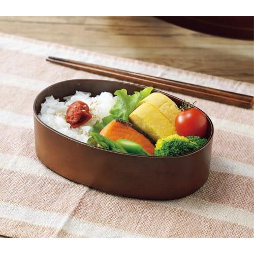 Kakusee Magewappa-style Bento Box, Oval, 500ml, Made in Japan, Dishwasher and Microwave Safe, Inner Lid with Elastic Band, Stylish, Slim, Single Tier,
