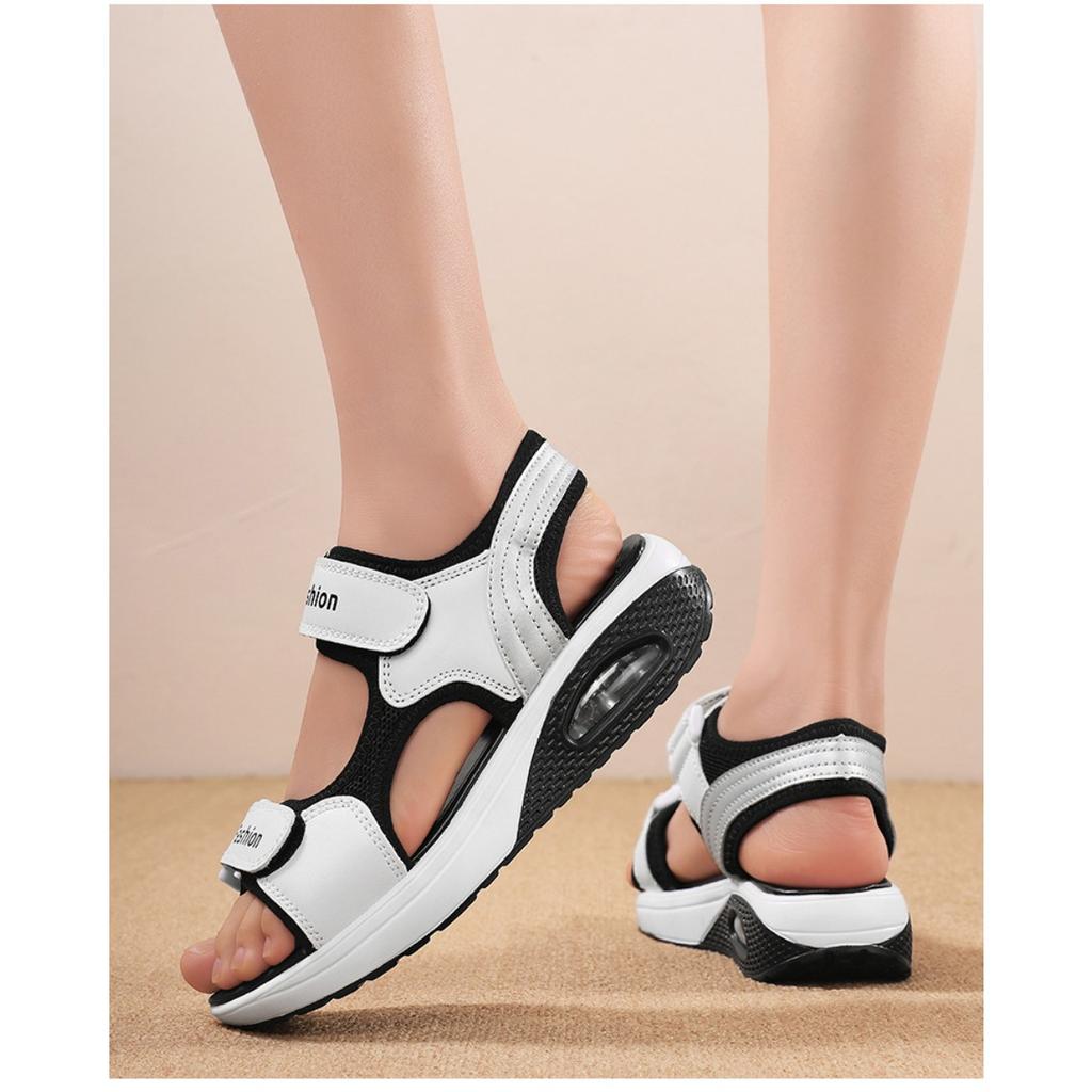 Air Cushioned Sports Sandals, Women's Summer Breathable and Shock-absorbing Fashionable Beach Shoes, Lightweight and Casual Sandals for Outdoor Wear