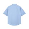 AMI Men's Classic Spring and Autumn Red Heart Embroidered Casual Cotton Solid Color Short Sleeve Shirt On the Chest