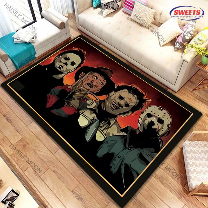 1PC Halloween Horror Thriller Carpet New Release! Rug for Living Rooms Bedrooms,Machines Washable Mat Gift for Boyfriend Son Dad