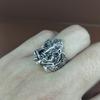 Adjustable Open Ring Men Women Sterling Elephant God Design Retro Geometric Jewelry Vintage Style