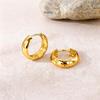 Elegant Titanium Steel Hoop Earrings for Women - Lightweight, Luxurious, Round & Colorfast Accessories