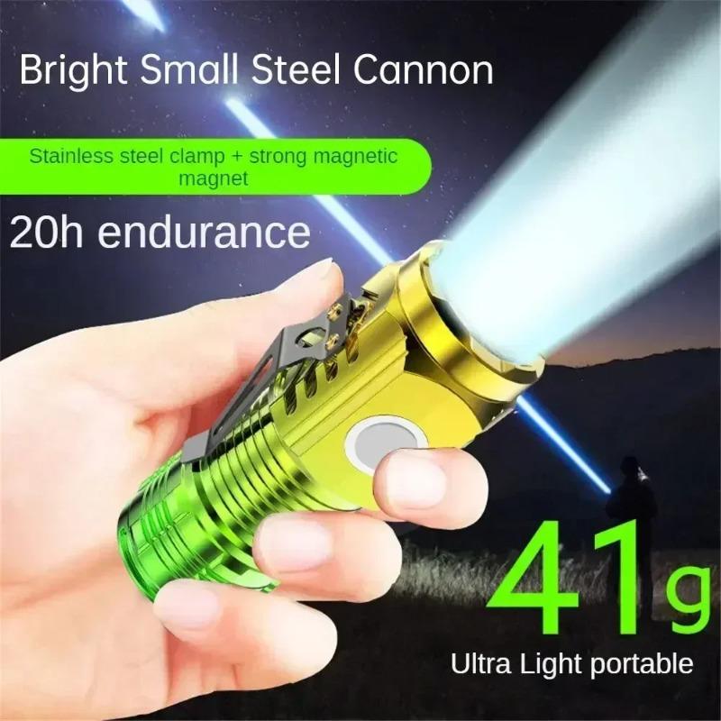 Mini COB LED Flashlight with Clip Magnetic Tail USB Rechargeable Portable Emergency Pocket Torch for Camping Car Repair Outdoor