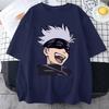 Anime T Shirt Funny Satoru Gojo Graphic Printed Short Sleeve Unisex Casual Personality Round Neck Loose Tees