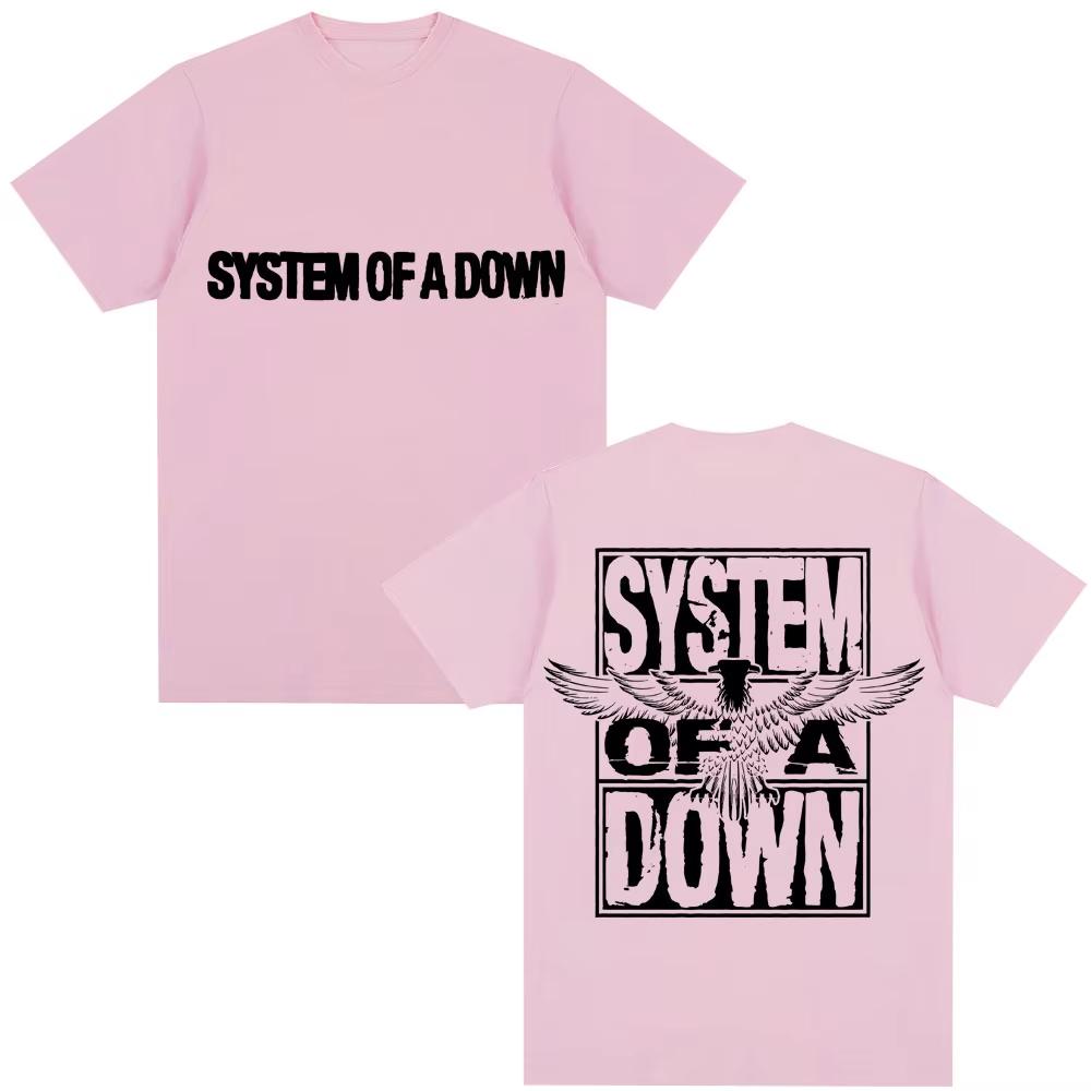 Rock Band System of A Down T Shirts Unisexs Vintage Alternative Metal Music Gothic Classic Tshirt Pure Cotton Fashion T Shirt