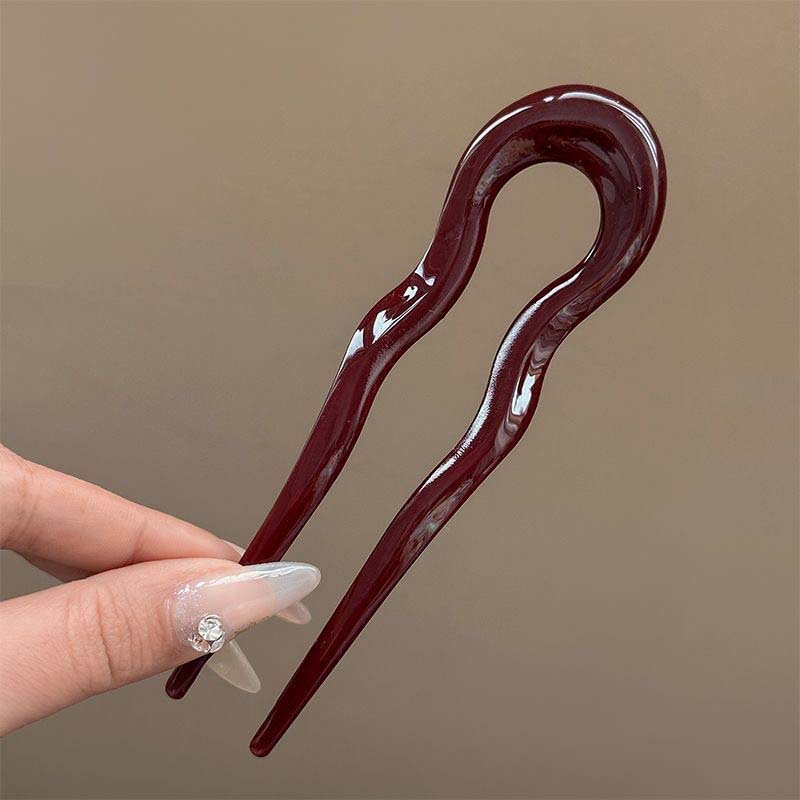 U-Shaped Hair Fork Fashion Tortoiseshell Acetate Hairpin Geometric Design Headwear Hair Sticks Women Girls
