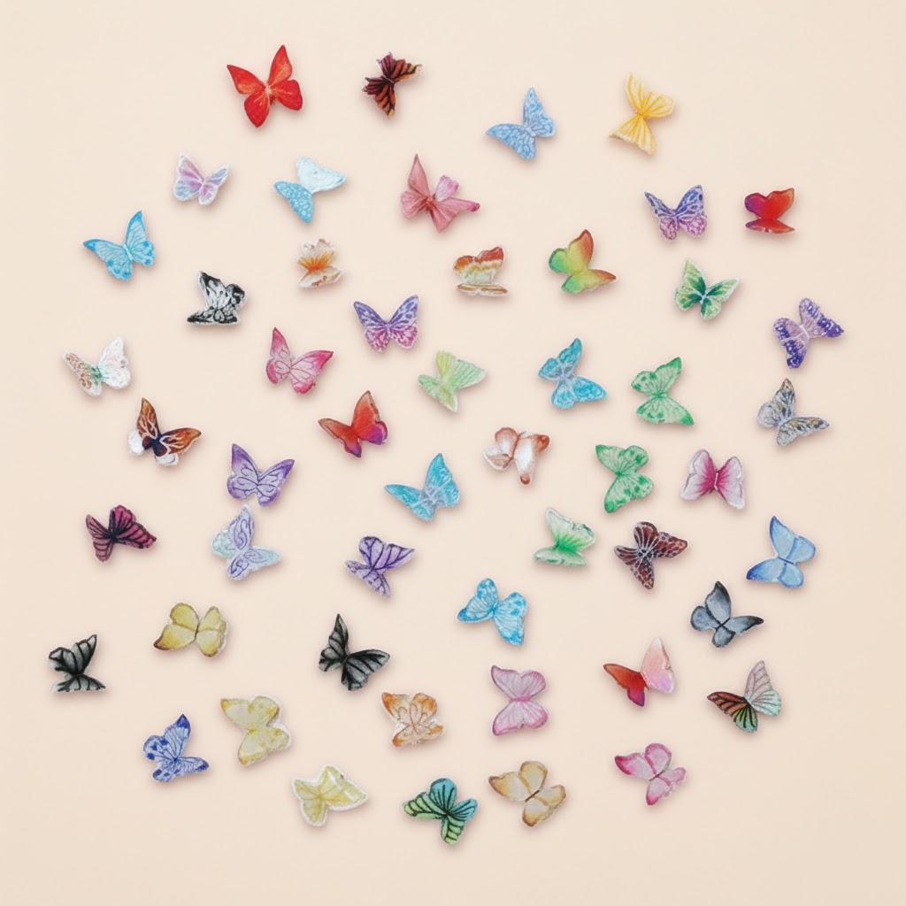 

30Pcs 3D Butterfly Rhinestone Nail Art Decorations Mixed Color for Gel Acrylic Natural Nails DIY Beauty Set