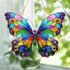 Housewarming Gift Acrylic Light Catcher Colorful Butterfly Two Kittens Garden Charm for Holiday Decoration
