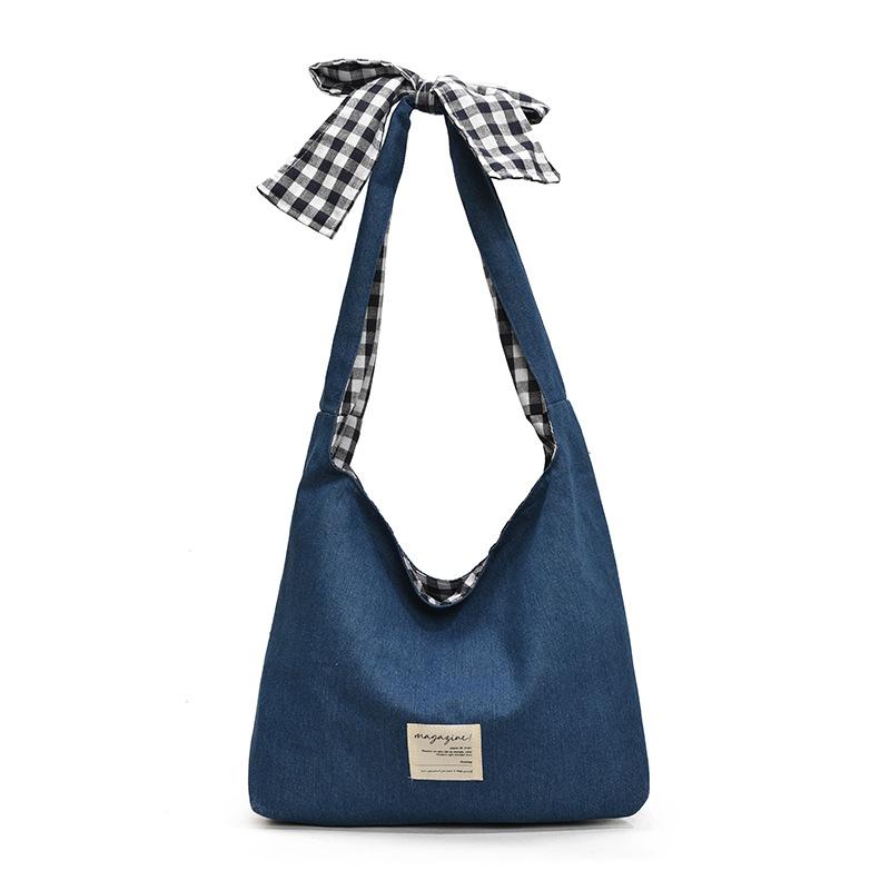 Korean Version Ins Trendy Casual Tote Bag 2025 New Fashion Plaid Large-capacity Shoulder Bag Commuter Armpit Bag