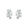 Japanese & Korean Silver Floral Geometric Clip-On Earrings for Non-Pierced Ears - Painless Silicone All-Match Design