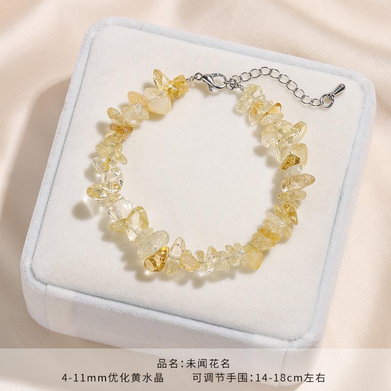 Summer Cool Blue Irregular Crystal Crushed Ice Temperament Bracelet Exquisite Handmade Beaded Accessories Versatile Jewelry
