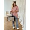 T-Shirt for Women Summer Leopard Plus Size Long Sleeve Top Round Neck Casual Stretch Loose-Fit T-Shirt
