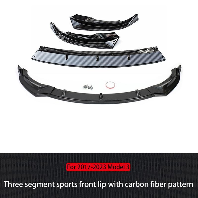 Front Bumper Lip Chin Diffuser Body Kit Spoiler Deflector Tuning Accessories For Tesla Model 3 2017-2023 Model Y 2021-2024