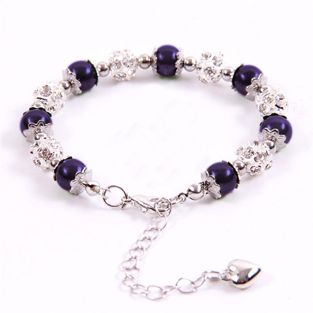 Beautiful Bracelet Stainless Steel Crystal Heart-shaped DIY Chains Handcrafted Glass Stylish Friendship Bangle Children Wedding