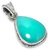 Natural Chrysoprase Gemstone 925 Solid Sterling Silver Gift Pendant 1.25" n8s73