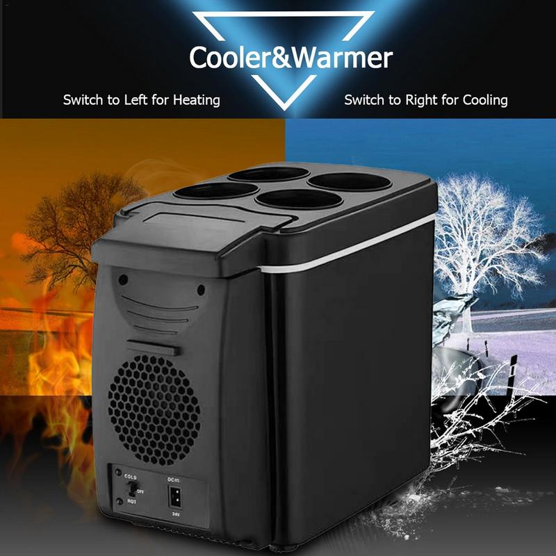 Elektrikli Araba Mini Buzdolabı 12V 6L Taşınabilir Araba Buzdolabı 2'si 1 Arada Soğutma Isıtma Kamp Buzdolabı Oto Açık Hava Aksesuarları