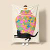 Home Decoration Plush Throw Sofa Blanket Anime Animals Bedspread On the Bed Fluffy Soft Blankets Decor Plaid Modern Cat Black