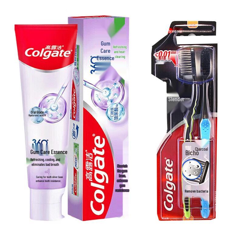 Colgate 360 Gum Care Toothpaste & Soft Charcoal Toothbrush Set